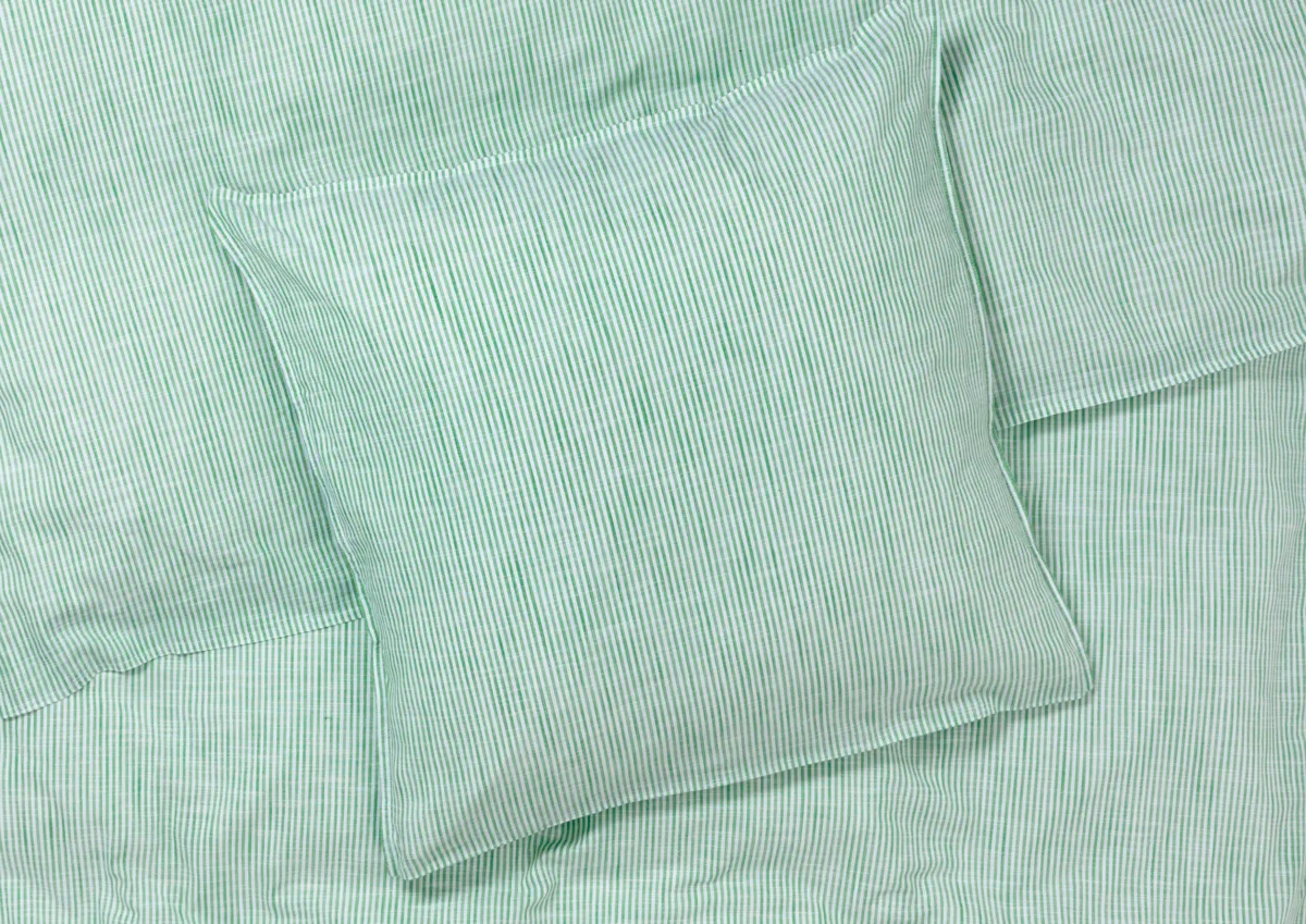Ensemble de lit Monochrome Lines 220x220 cm, Vert-blanc Juna
