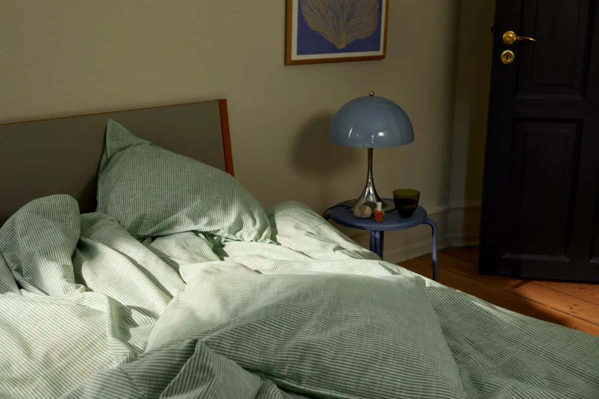 Ensemble de lit Monochrome Lines 220x220 cm, Vert-blanc Juna