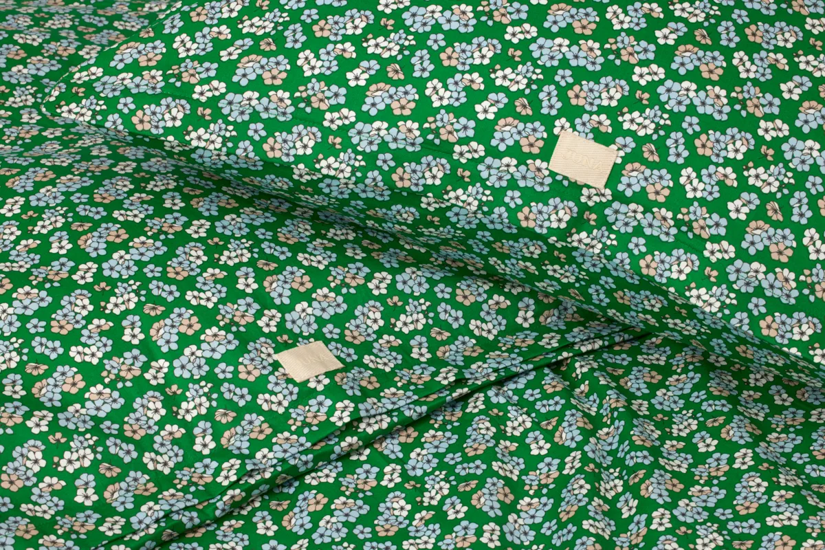 Ensemble de lit Pleasantly 220x220 cm, Vert Juna