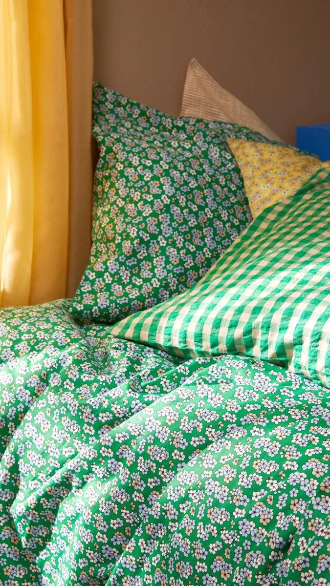 Ensemble de lit Pleasantly 220x220 cm, Vert Juna