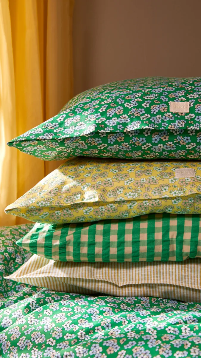 Ensemble de lit Pleasantly 220x220 cm, Vert Juna