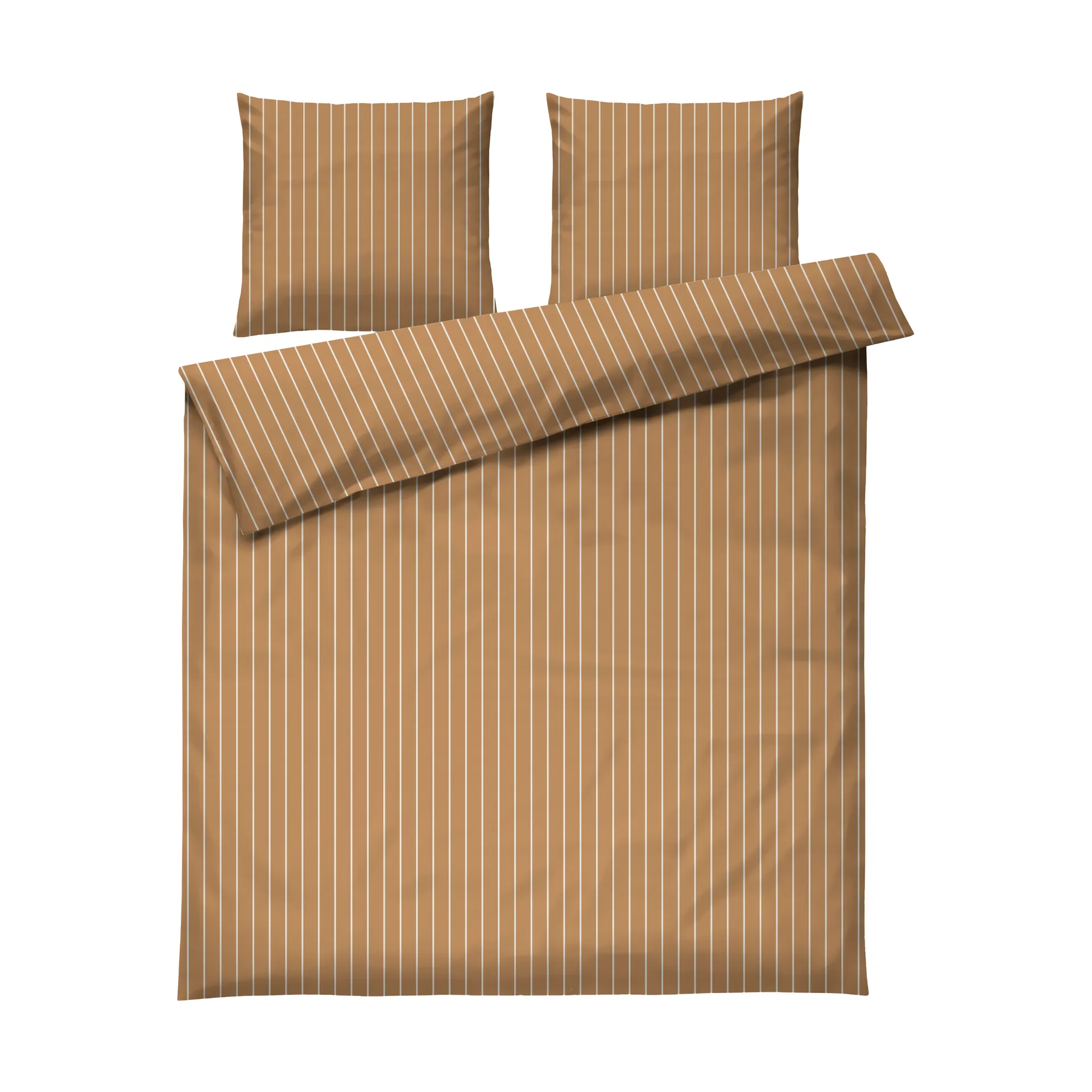 Parure de lit Soft, 220x220/2x50x60 cm, Caramel-off white Juna