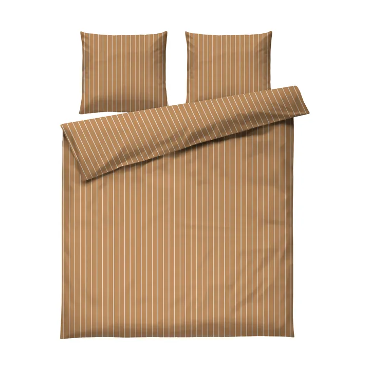 Parure de lit Soft, 220x220/2x50x60 cm - Caramel-off white - Juna