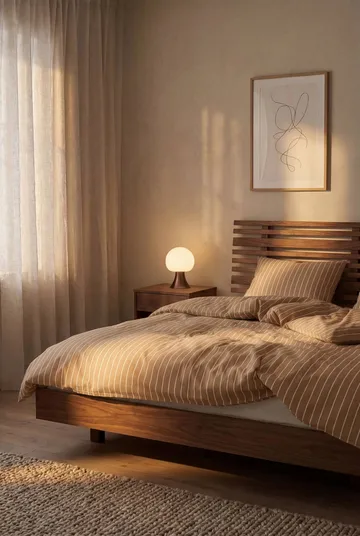 Parure de lit Soft, 220x220/2x50x60 cm - Caramel-off white - Juna