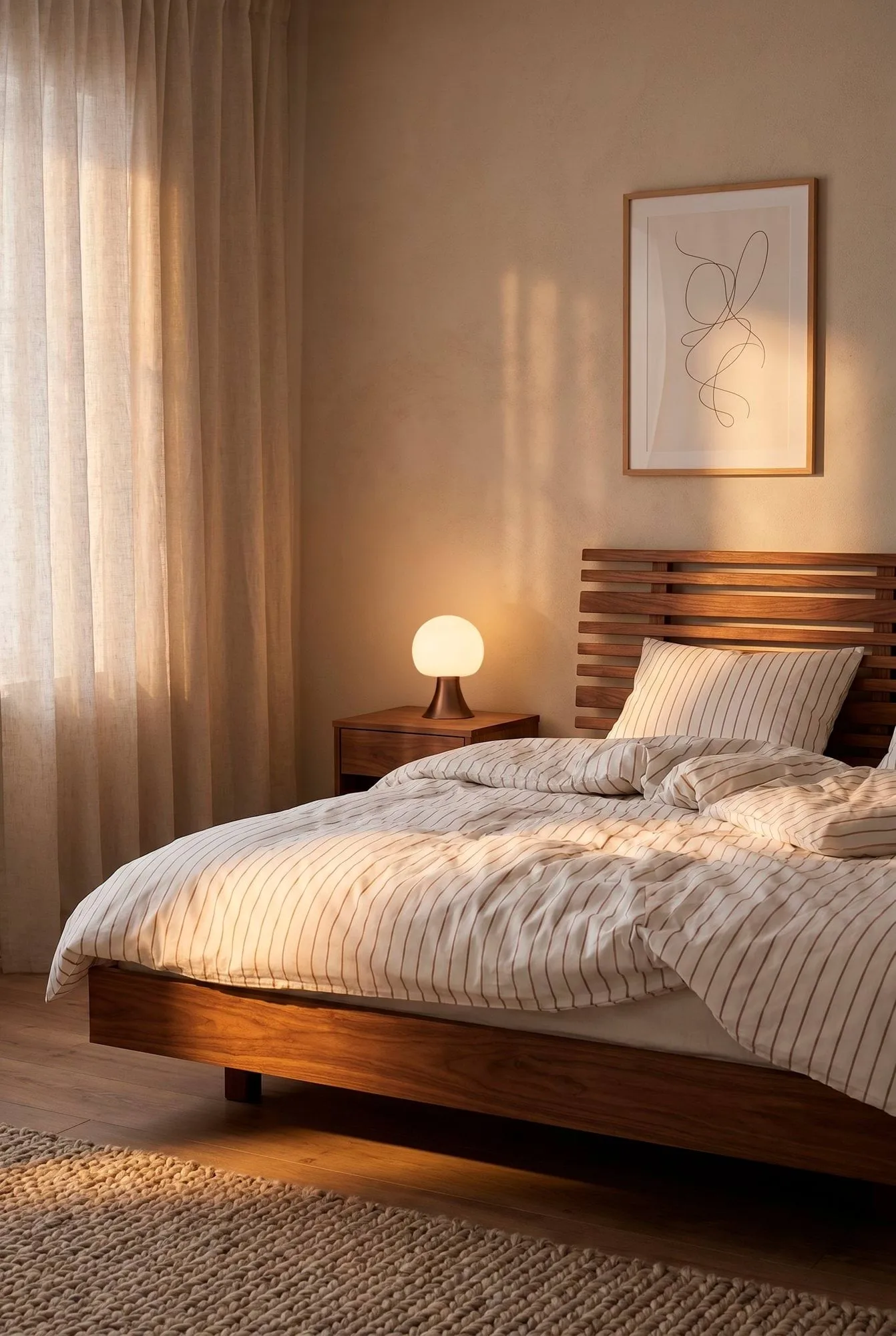 Parure de lit Soft, 220x220/2x50x60 cm, Off white-caramel Juna