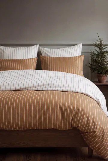 Parure de lit Soft, 220x220/2x50x60 cm - Off white-caramel - Juna