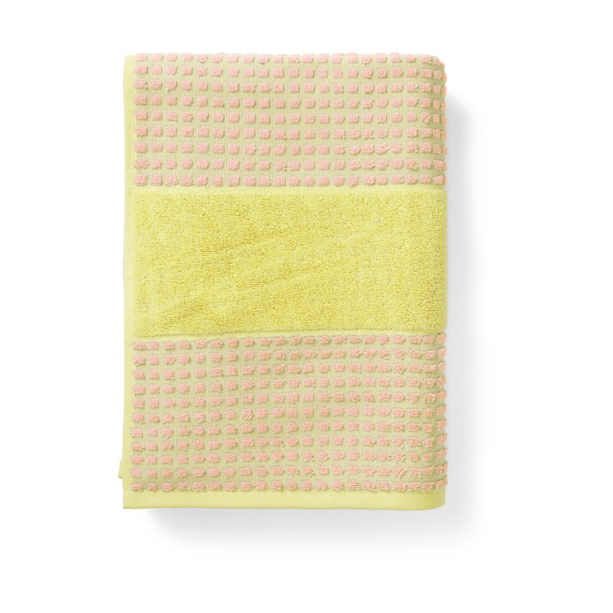Juna Serviette Check 70x140 cm Jaune-rose | Design Scandinave | Serviettes de bain | Jaune