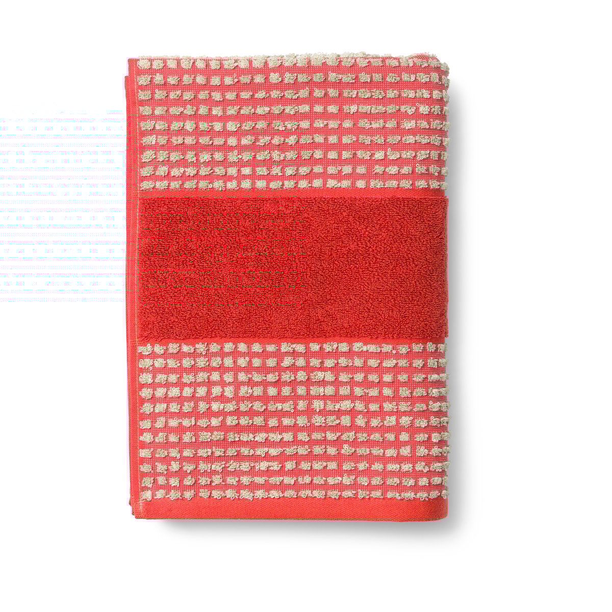 Juna Serviette Check 70x140 cm Sable-rouge | Design Scandinave | Serviettes de bain | Rouge