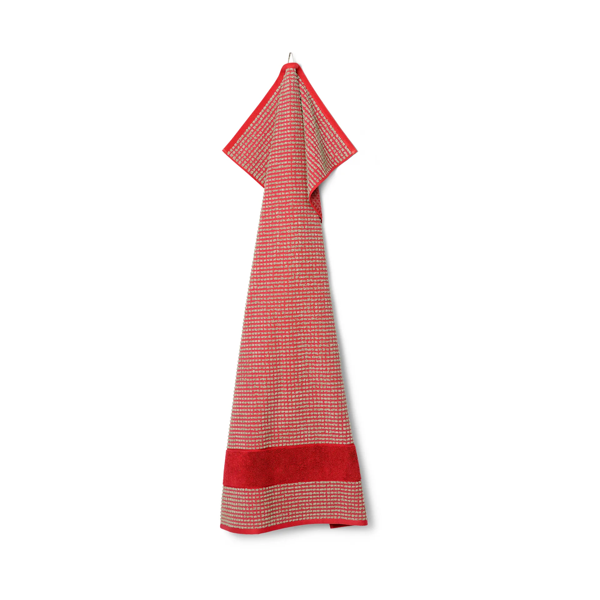 Serviette Check 70x140 cm, Sable-rouge Juna