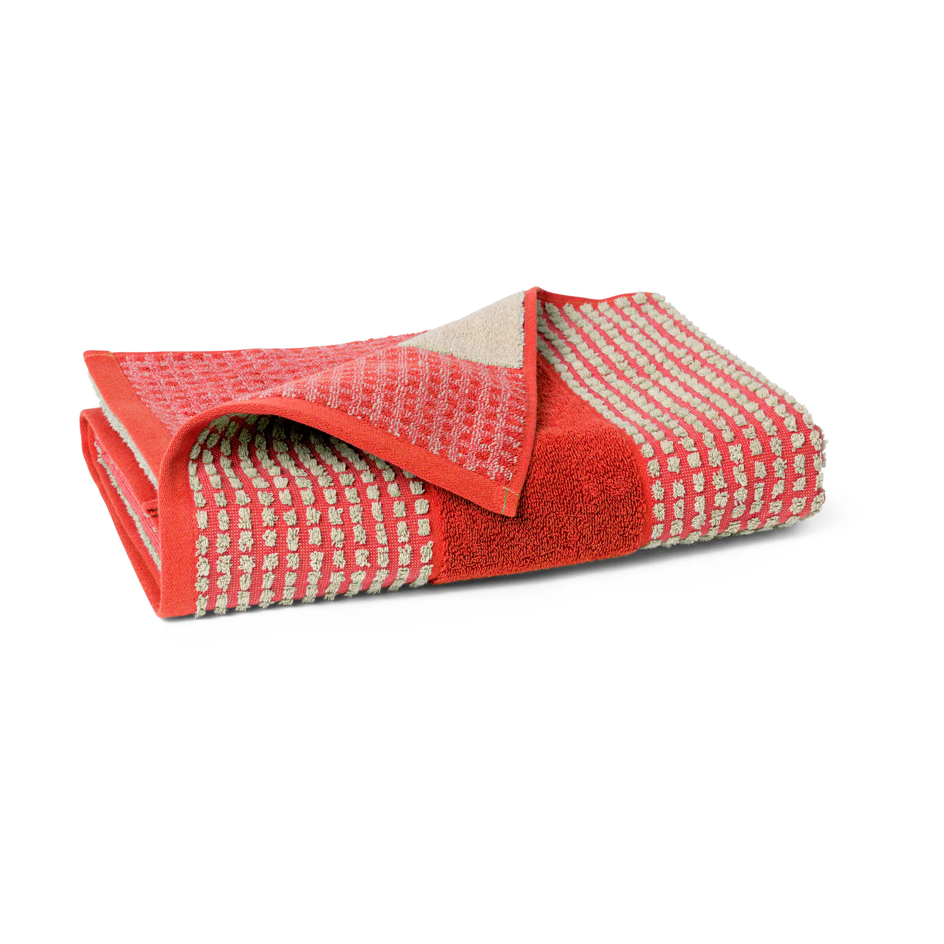 Serviette Check 70x140 cm, Sable-rouge Juna