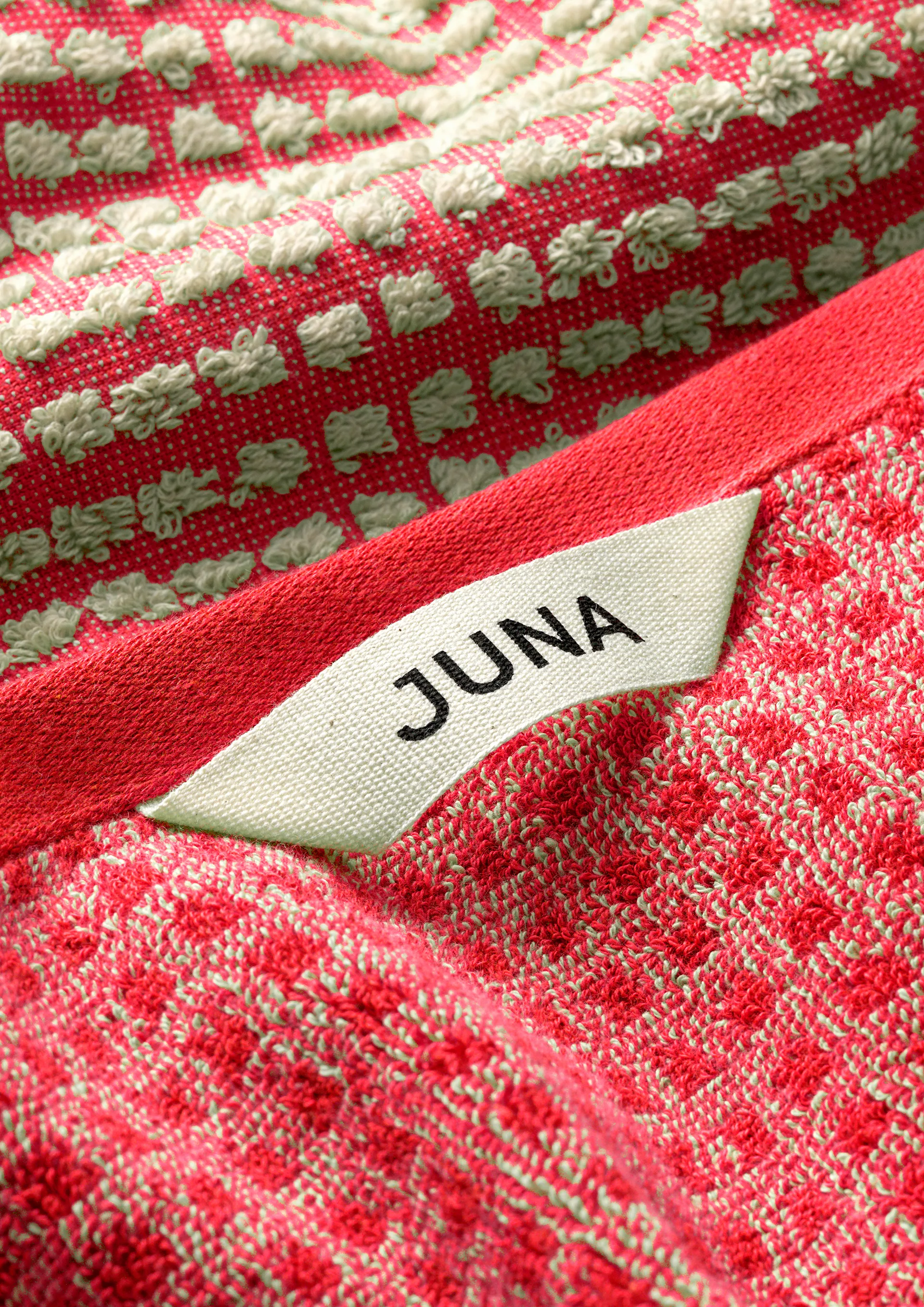 Serviette Check 70x140 cm, Sable-rouge Juna