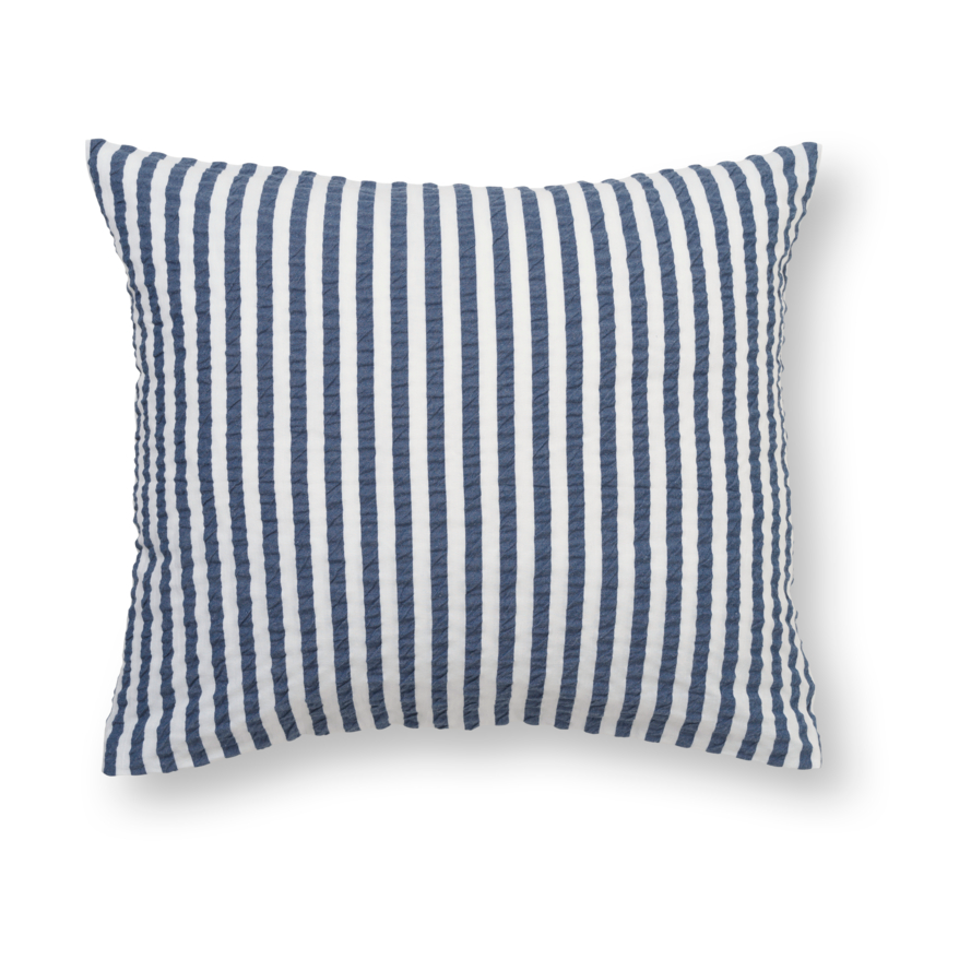 Juna Taie d'oreiller Bæk&Bolge Lines 50x60 cm Bleu foncé-blanc