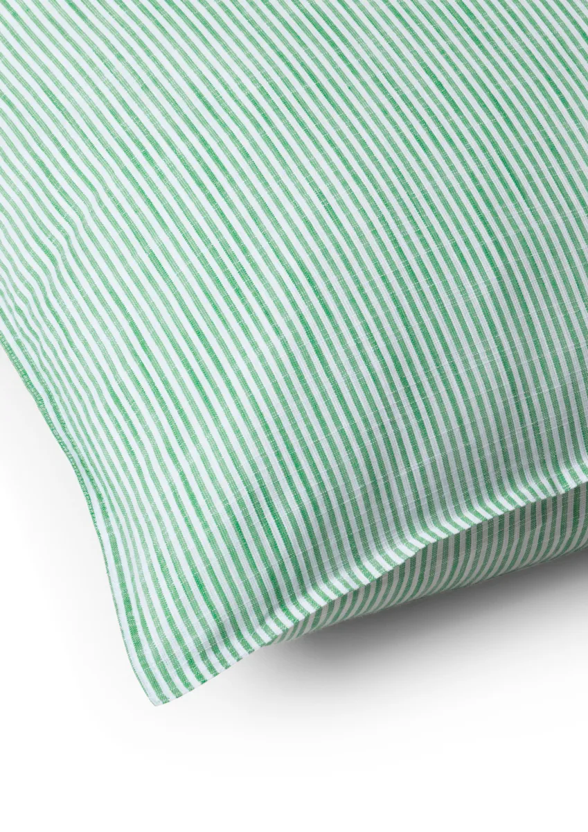 Taie d'oreiller Monochrome Lines 50x60 cm, Vert-blanc Juna