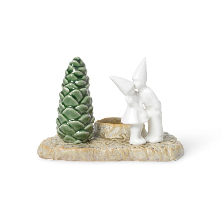 Bougeoir bisous de Noël Christmas Tales 12 cm, Blanc Kähler