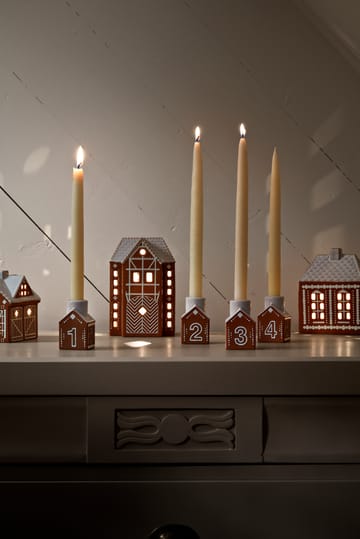 Bougeoir de l’Avent Gingerbread, Lot de 4 - Marron - Kähler