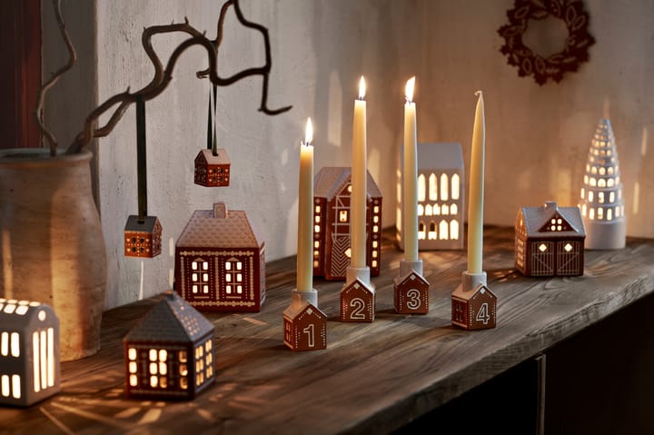 Bougeoir de l’Avent Gingerbread, Lot de 4, Marron Kähler
