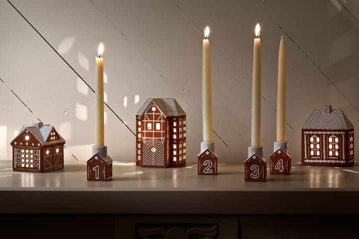 Bougeoir de l’Avent Gingerbread, Lot de 4, Marron Kähler