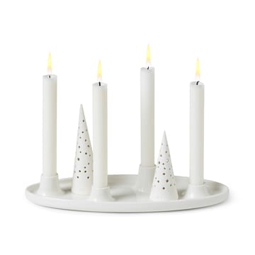 Bougeoir de l'avent oval Nobili 33 cm - Blanc - Kähler