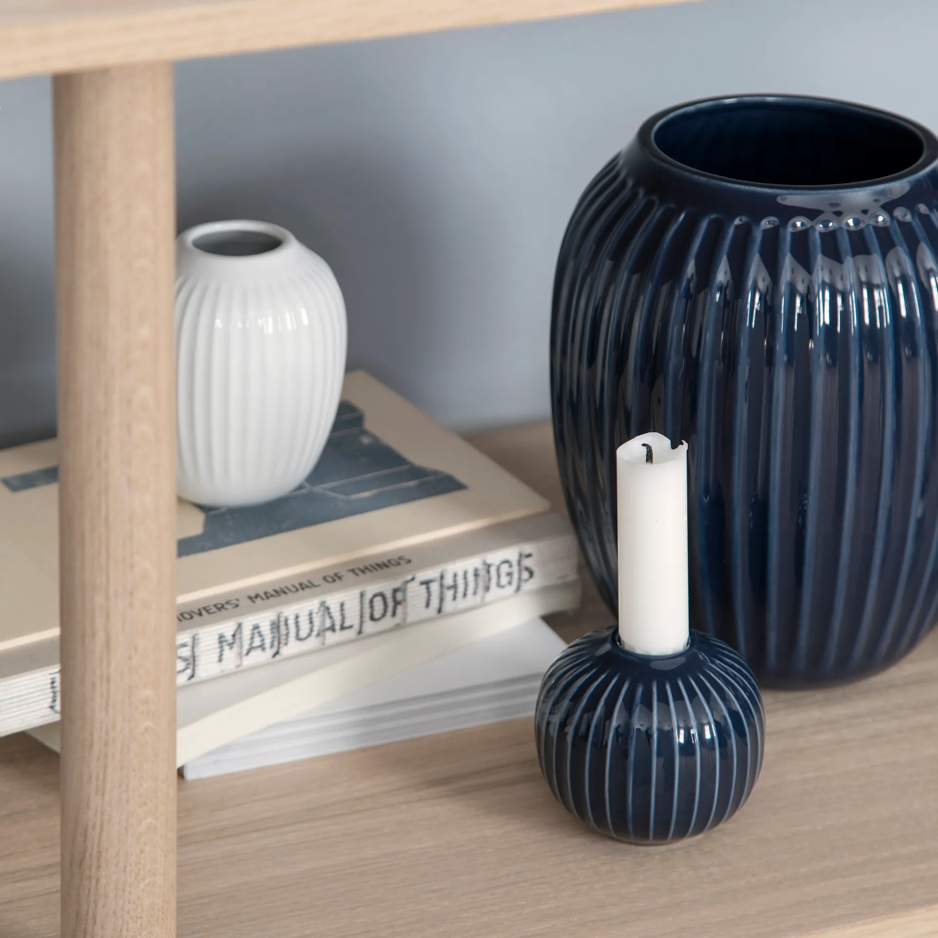 Bougeoir Hammershøi 7 cm, indigo Kähler