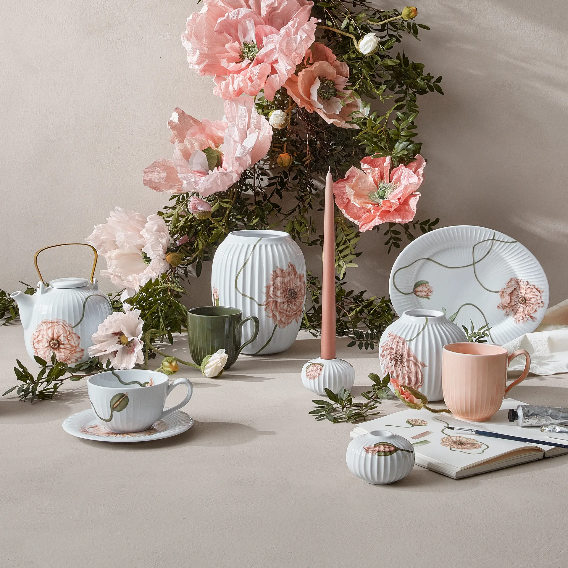 Bougeoir Hammershøi Poppy Ø7,5 cm, Blanc Kähler