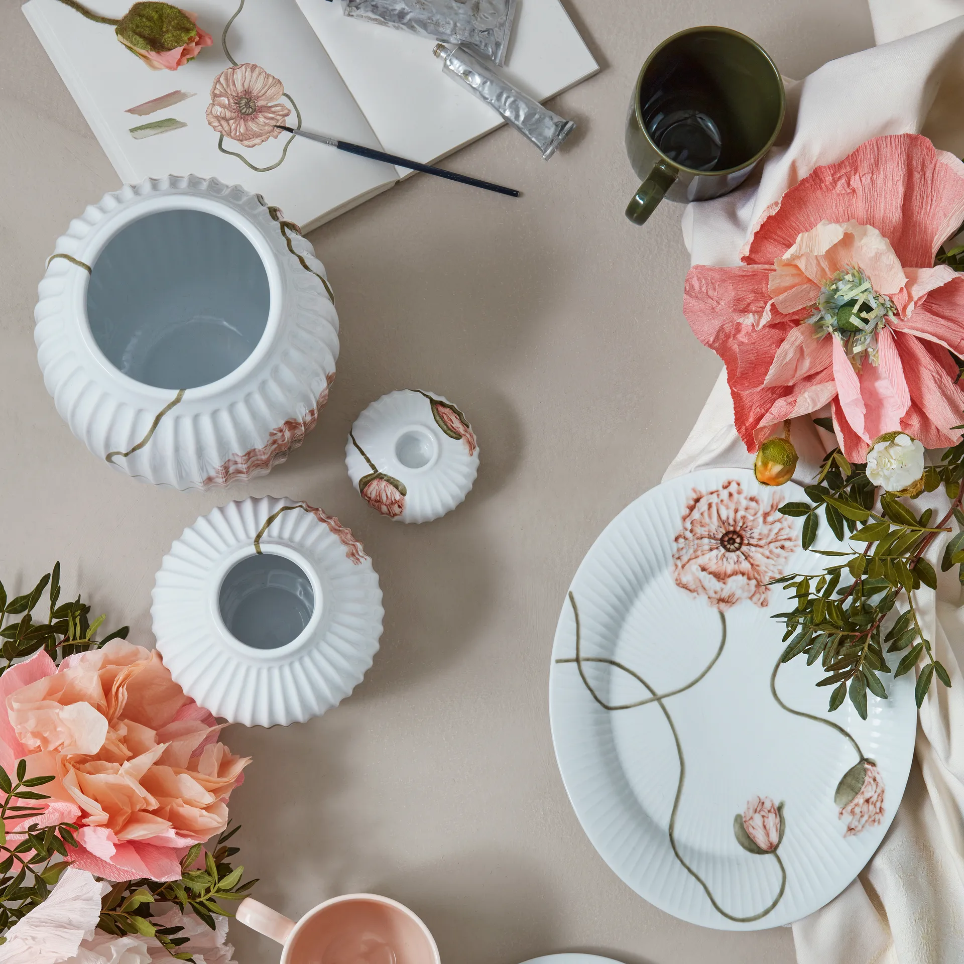 Bougeoir Hammershøi Poppy Ø7,5 cm, Blanc Kähler