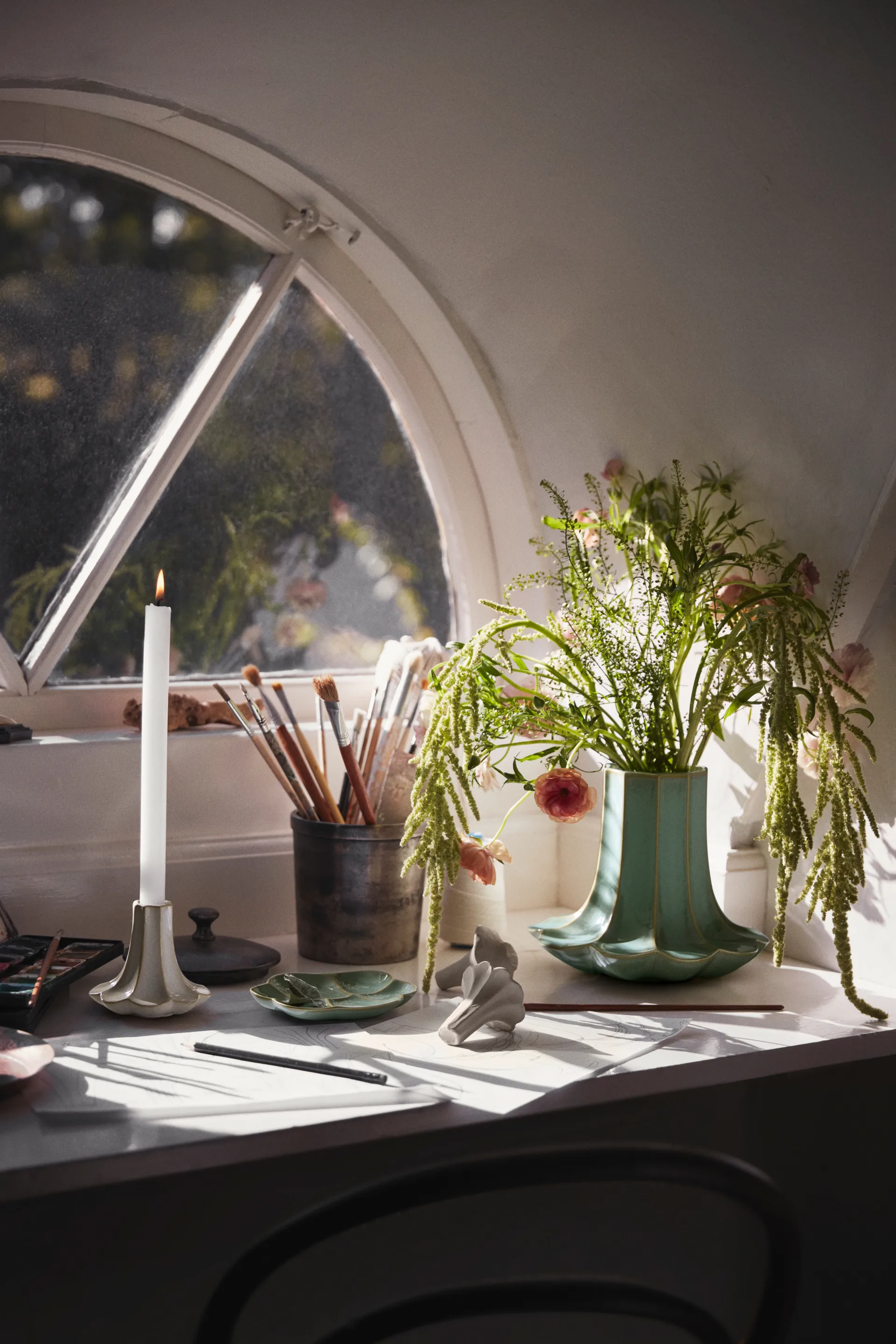 Bougeoir Kantarell, Sable, 10 cm Kähler