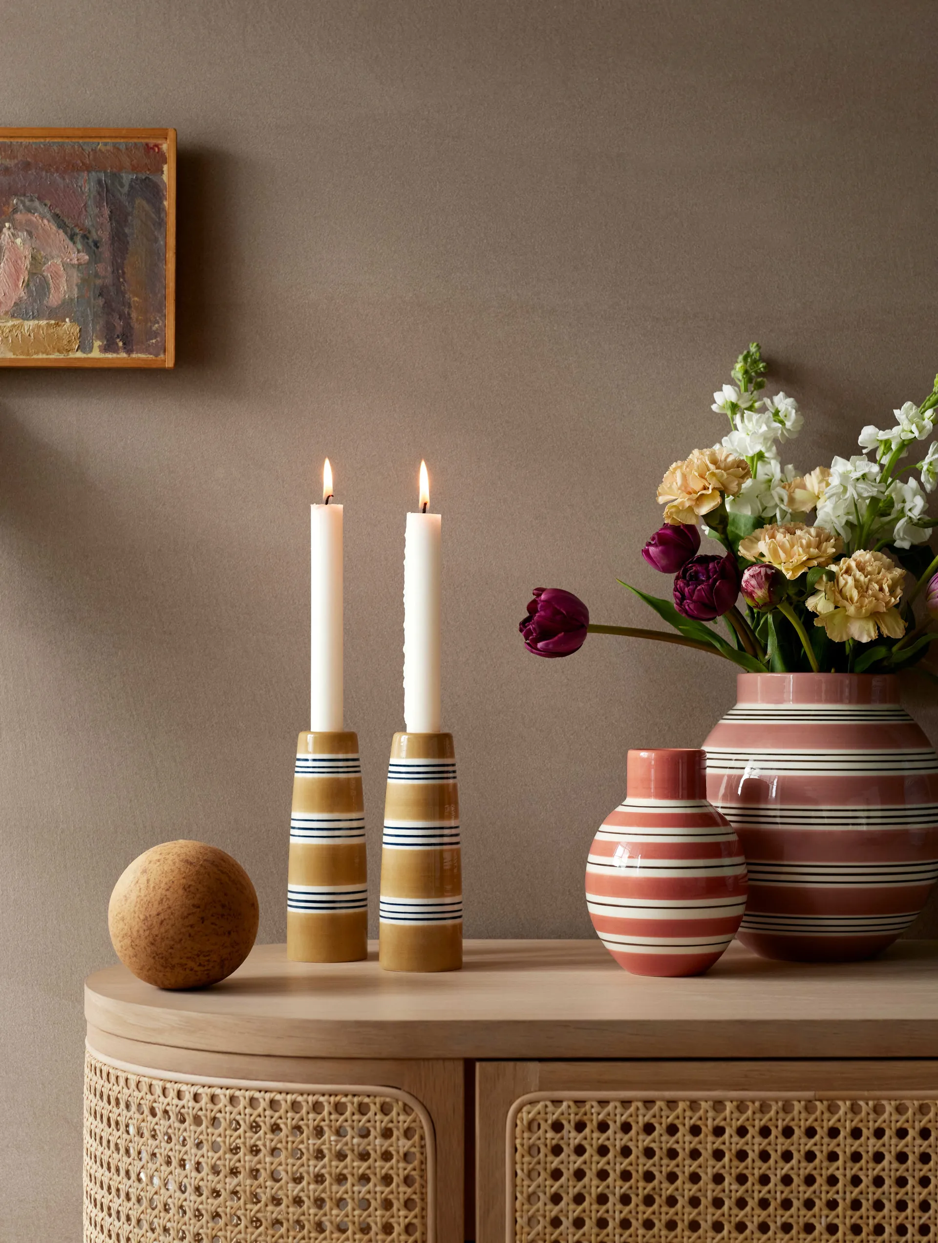 Bougeoir Omaggio Nuovo 16 cm, Ocre Kähler