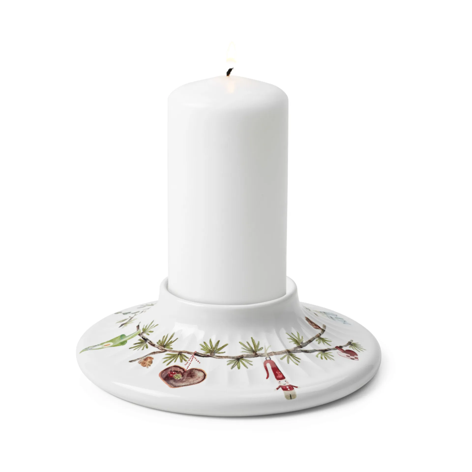 Bougeoir pour bougie bloc Hammershøi Christmas Ø 13 cm, Blanc Kähler