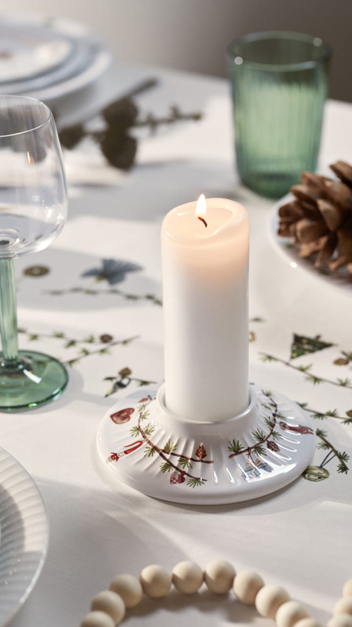 Bougeoir pour bougie bloc Hammershøi Christmas Ø 13 cm , Blanc Kähler