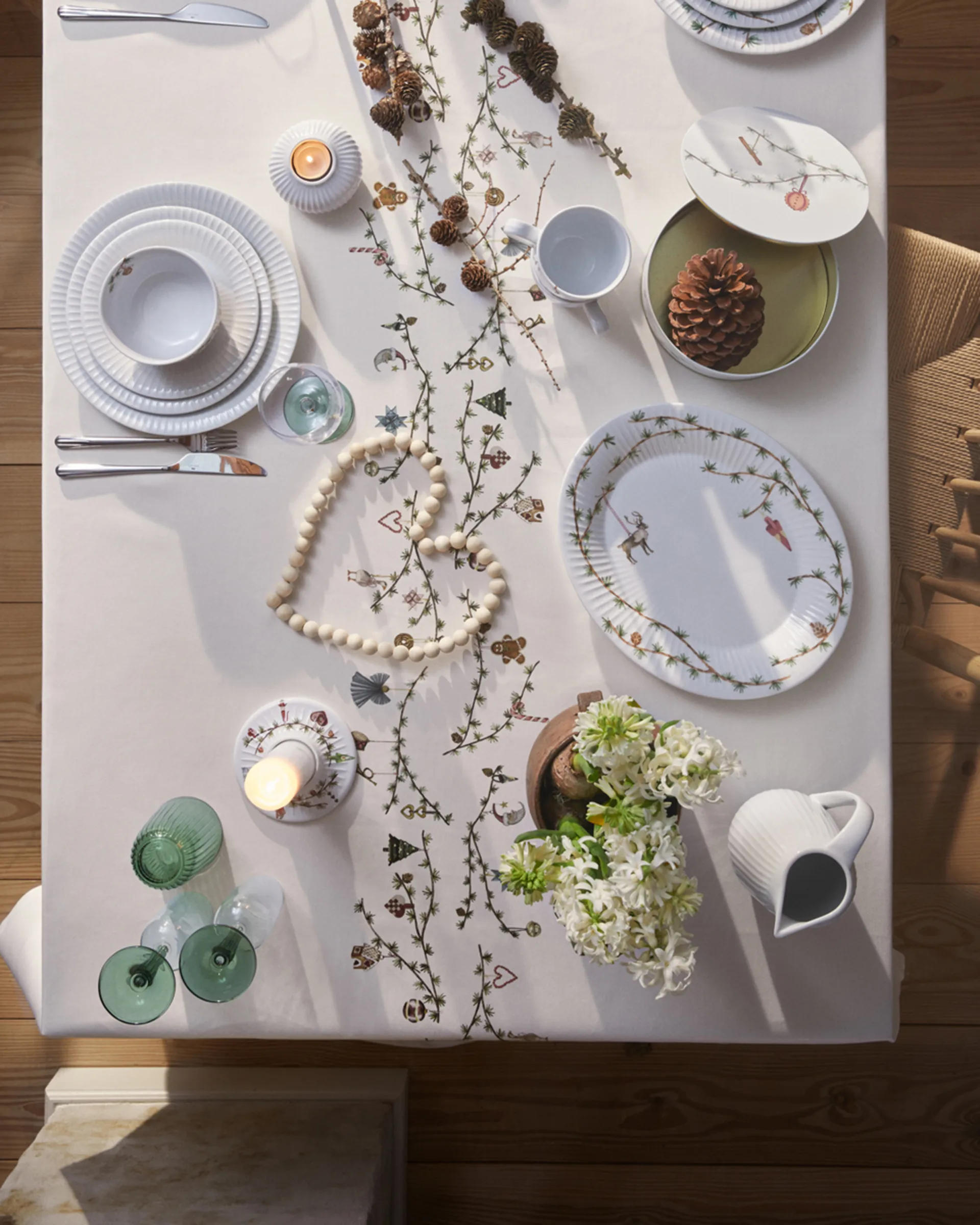 Bougeoir pour bougie bloc Hammershøi Christmas Ø 13 cm, Blanc Kähler