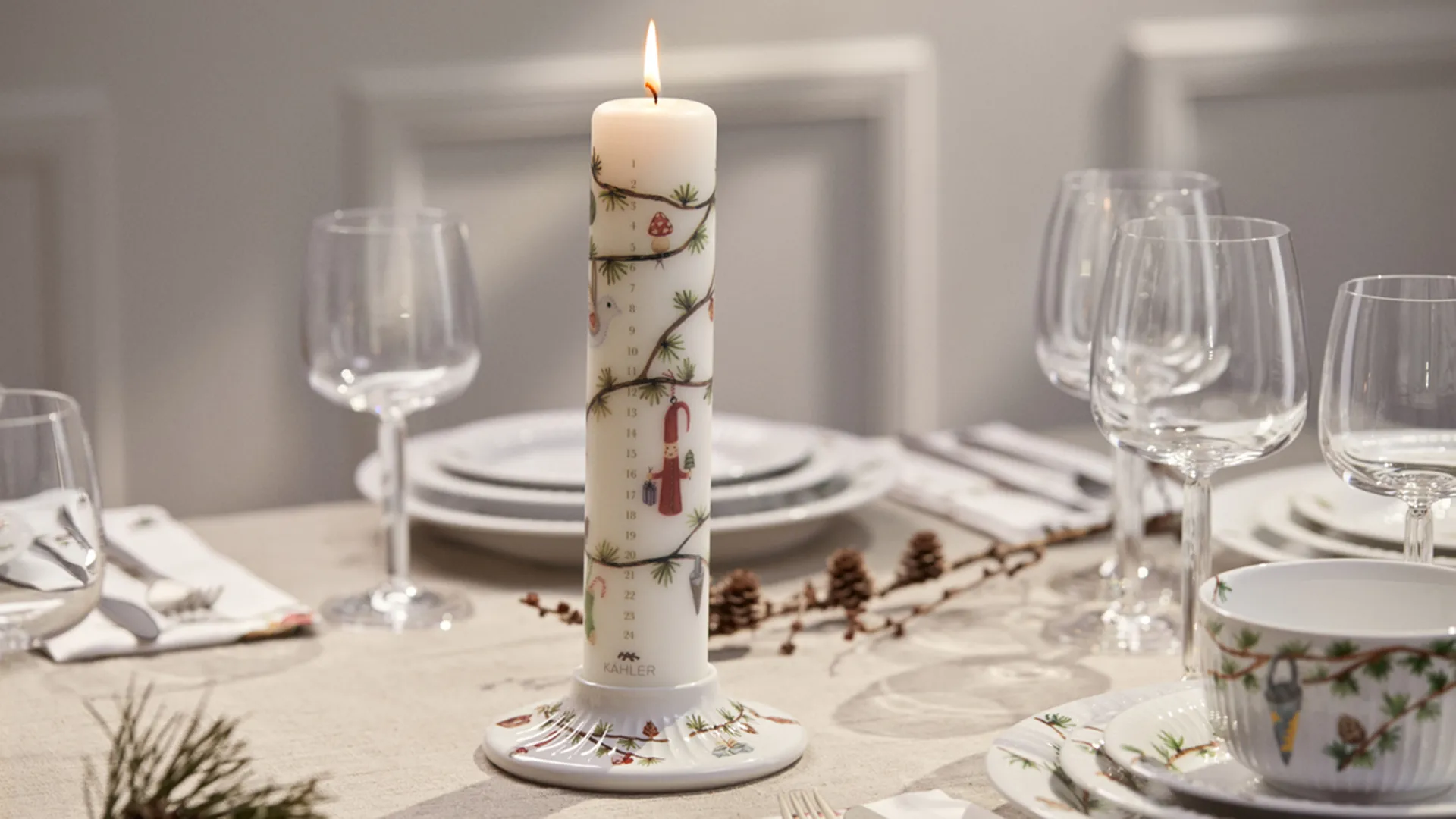 Bougie de l'Avent Hammershøi Christmas Ø 5 cm, 2023 Kähler