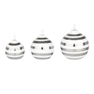 Boules de Noël Omaggio, lot de 3 - argenté - Kähler