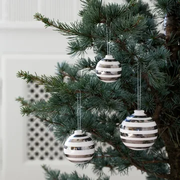 Boules de Noël Omaggio, lot de 3 - argenté - Kähler