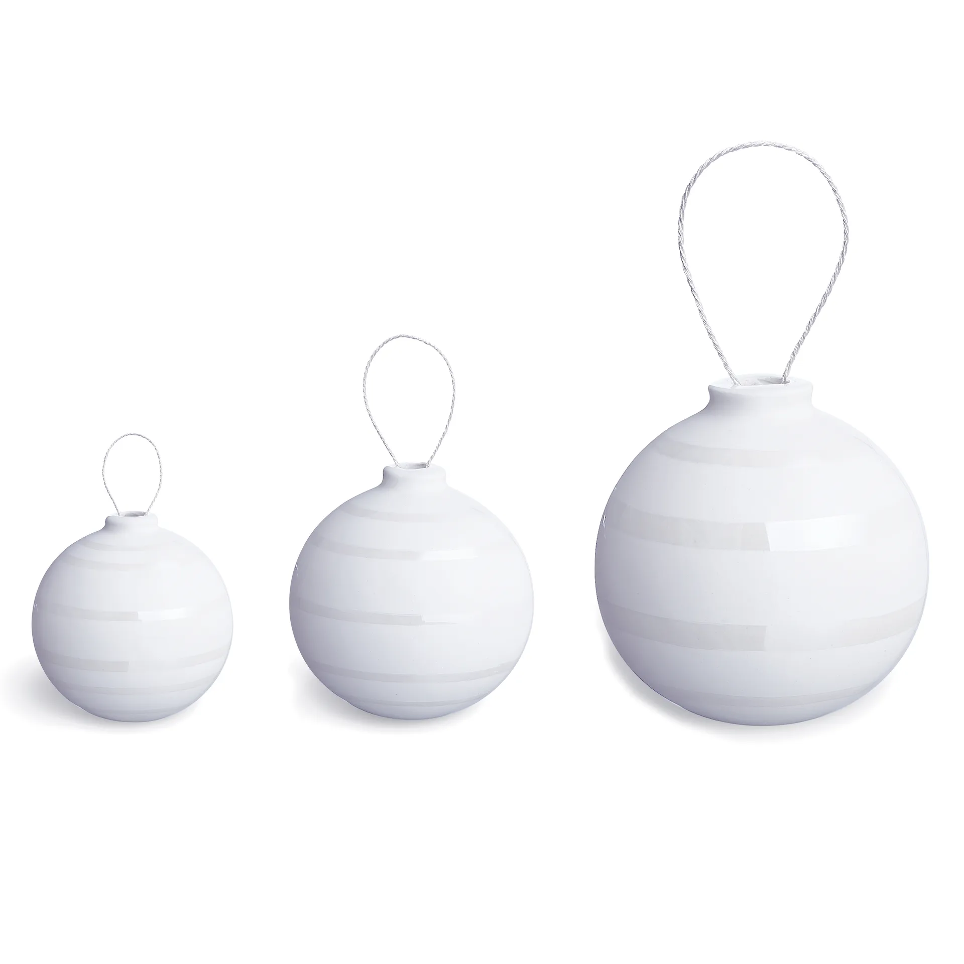 Boules de Noël Omaggio, lot de 3, pearl (perle) Kähler