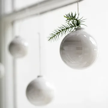 Boules de Noël Omaggio, lot de 3 - pearl (perle) - Kähler