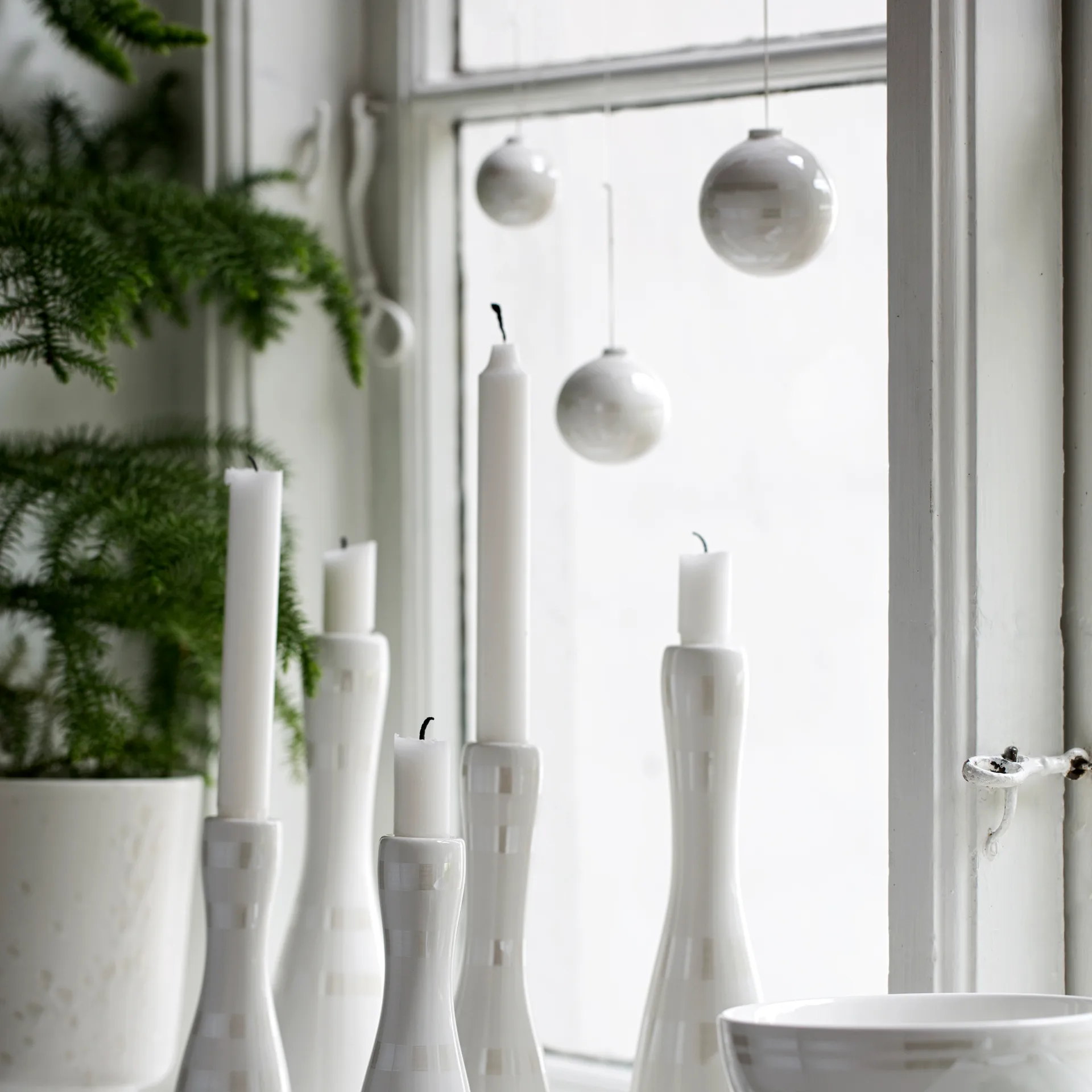 Boules de Noël Omaggio, lot de 3, pearl (perle) Kähler