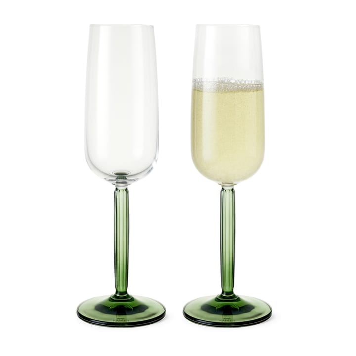 Coupes de champagne 24 cl Hammershøi, lot de 2 - Vert - Kähler