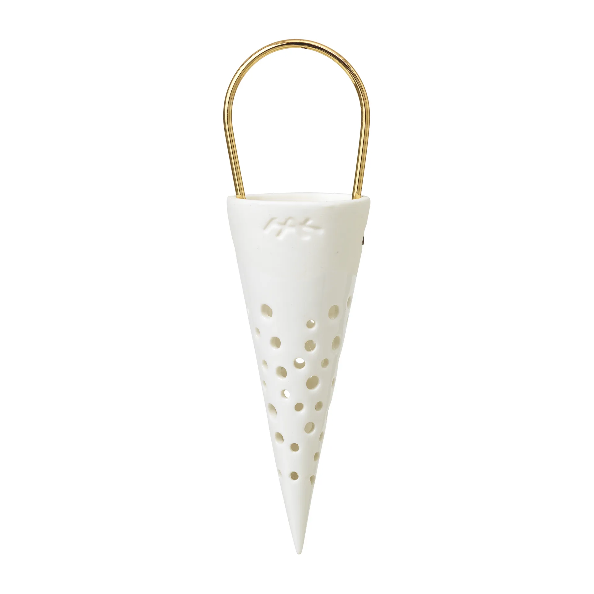 Décoration de Noël Cône de Noël Nobili 15 cm, Blanc Kähler