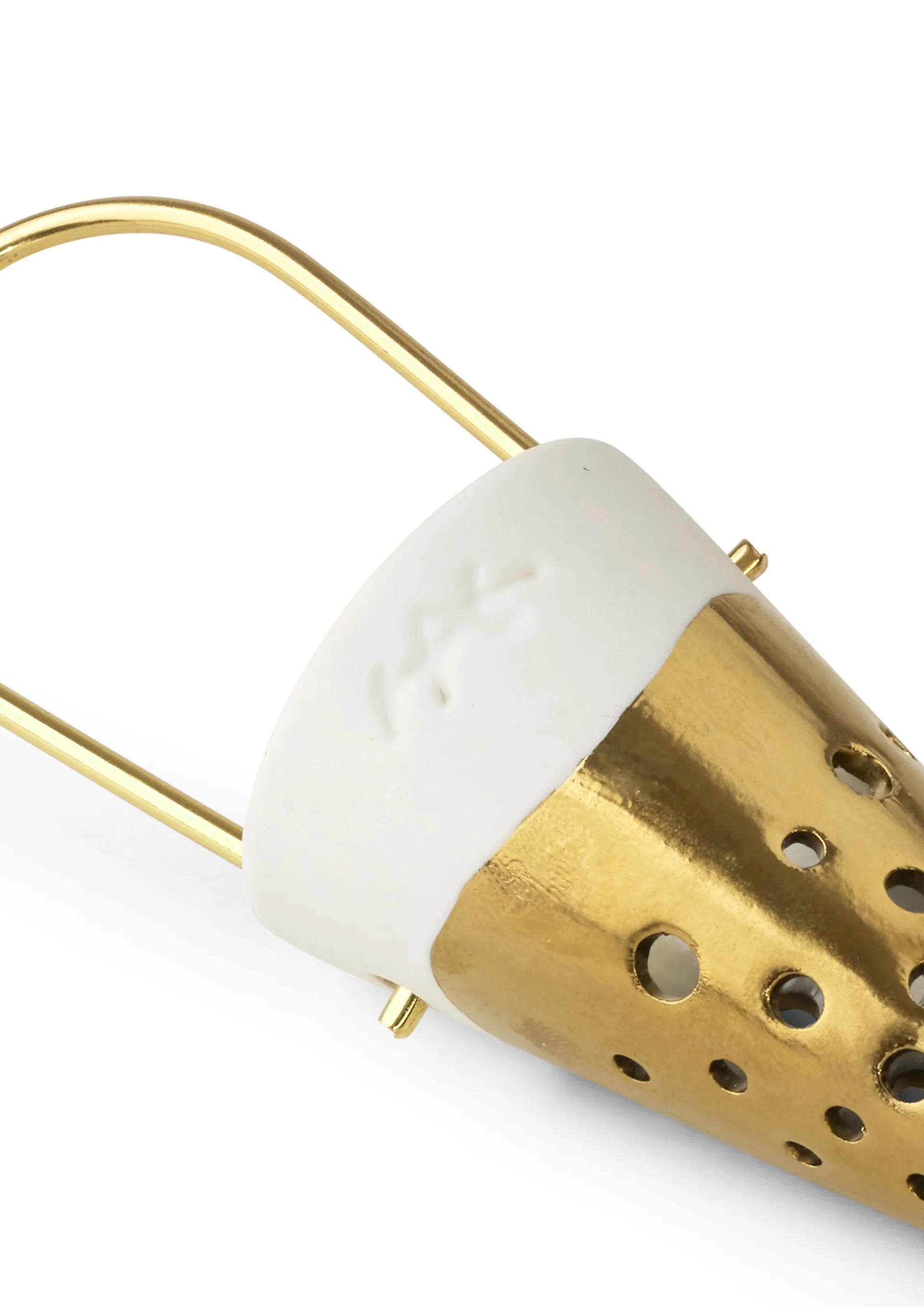 Décoration de Noël Cône de Noël Nobili 15 cm, Doré-blanc Kähler