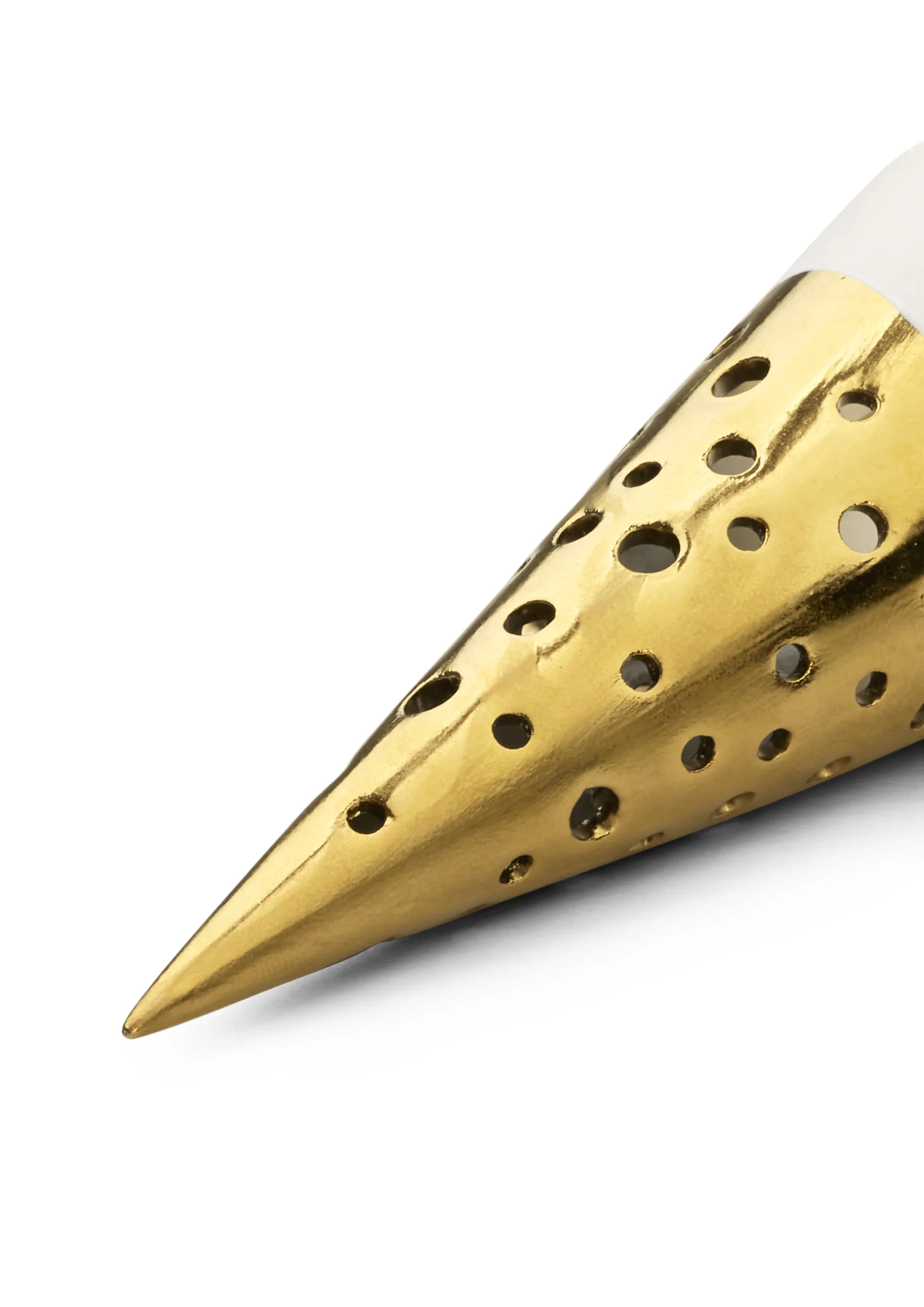 Décoration de Noël Cône de Noël Nobili 15 cm, Doré-blanc Kähler