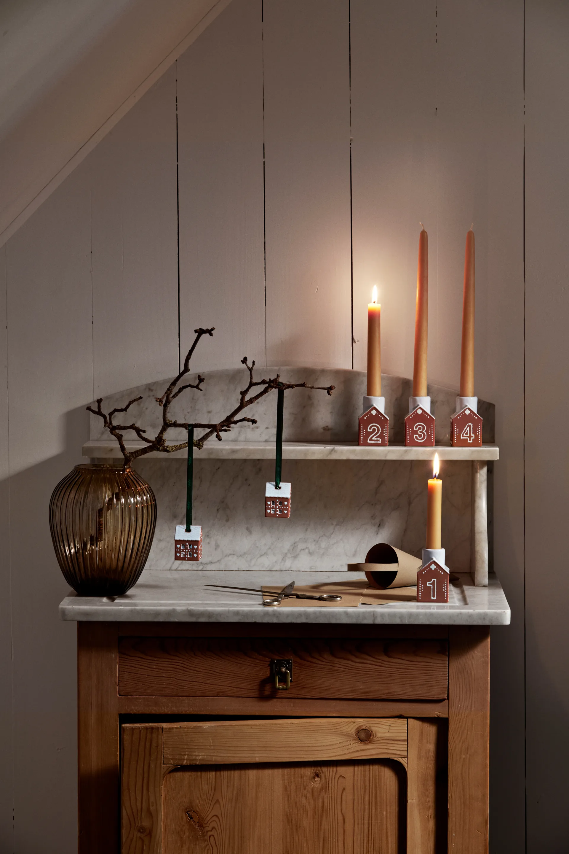 Décoration de Noël Gingerbread 5 cm, Lot de 2, Marron Kähler