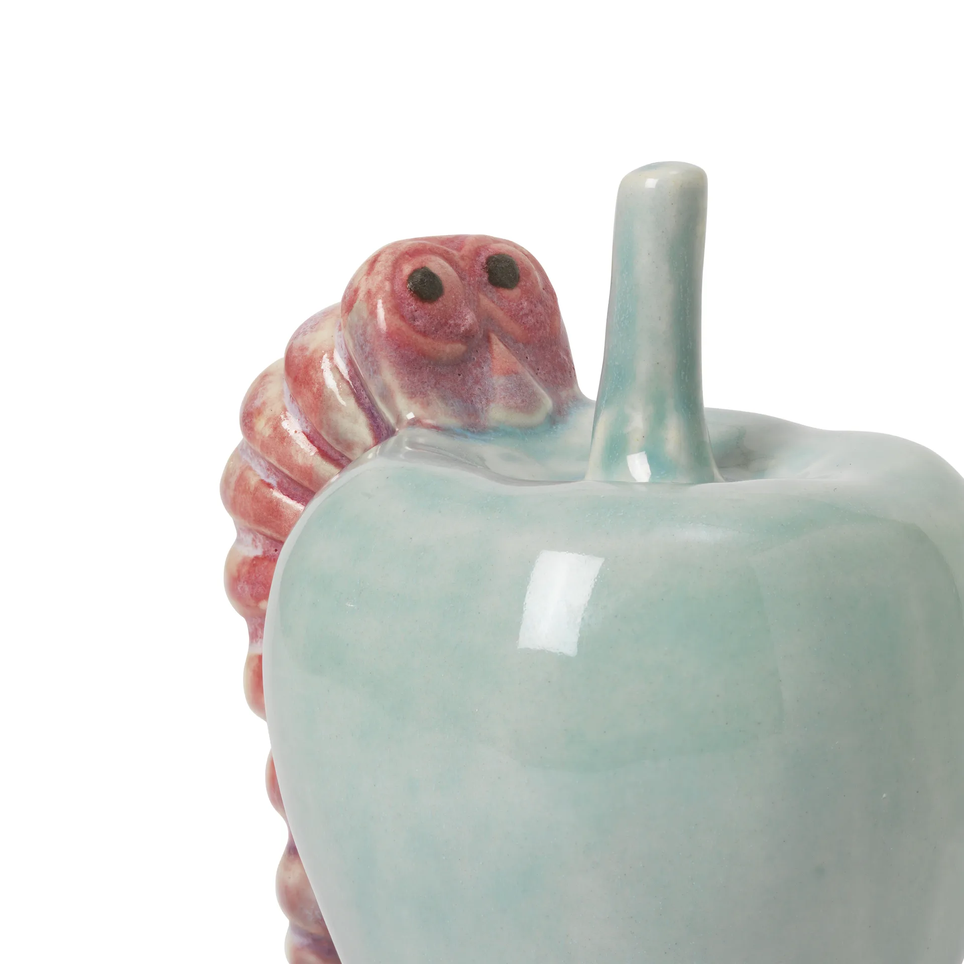 Décoration Poppery pomme avec chenille, Mint-pink Kähler