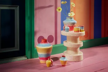 Décoration Poppery pomme avec chenille - Mint-pink - Kähler