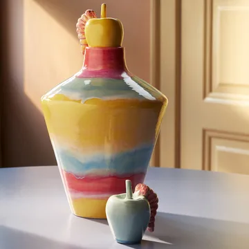 Décoration Poppery pomme avec chenille - Mint-pink - Kähler