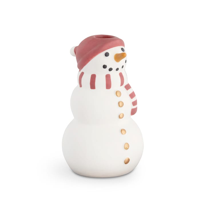 Figurine en porcelaine Kähler Christmas Bonhomme de neige, Blanc-noir-rouge Kähler
