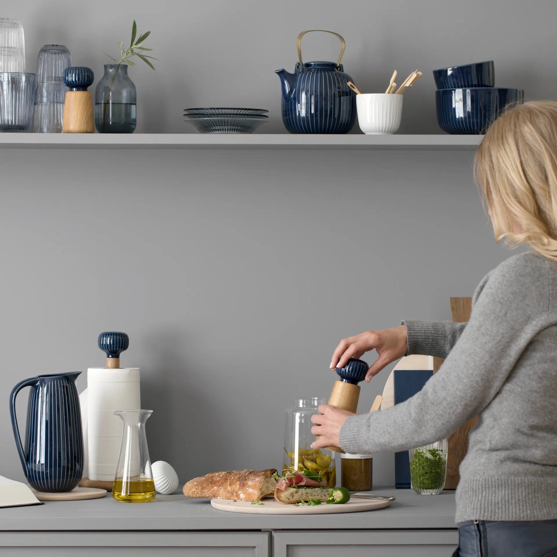 Moulin à épices Hammershøi, grand, indigo Kähler