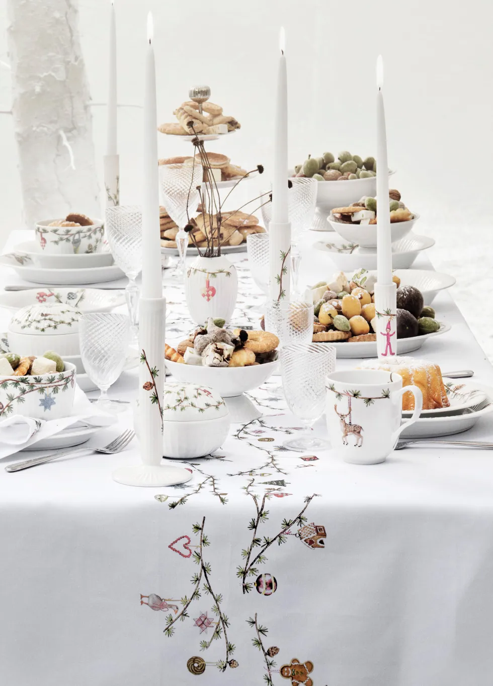 Nappe Hammershøi Christmas 150x270 cm, Blanc Kähler