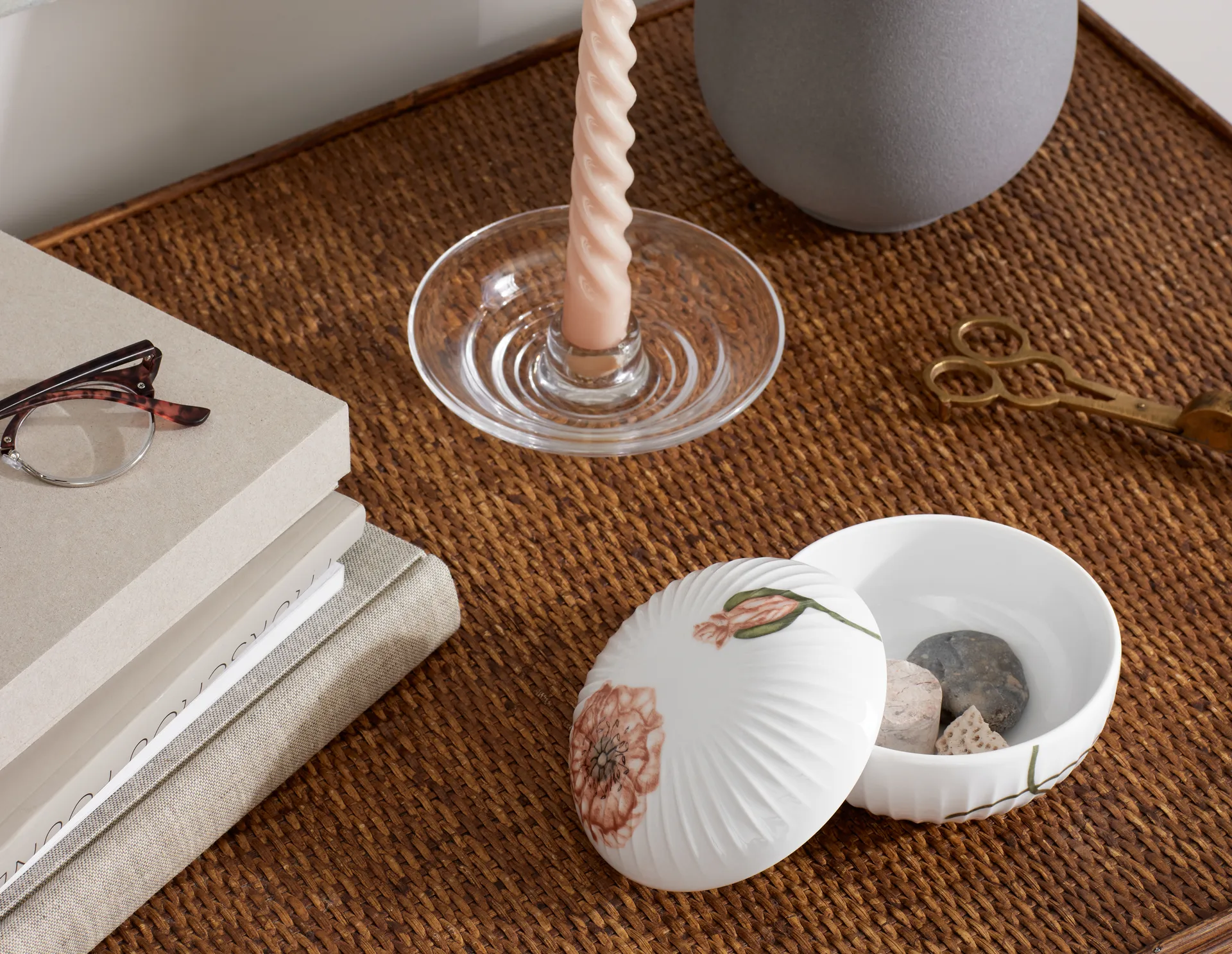 Petite boîte Hammershøi Poppy Ø12 cm, Blanc-détails Kähler