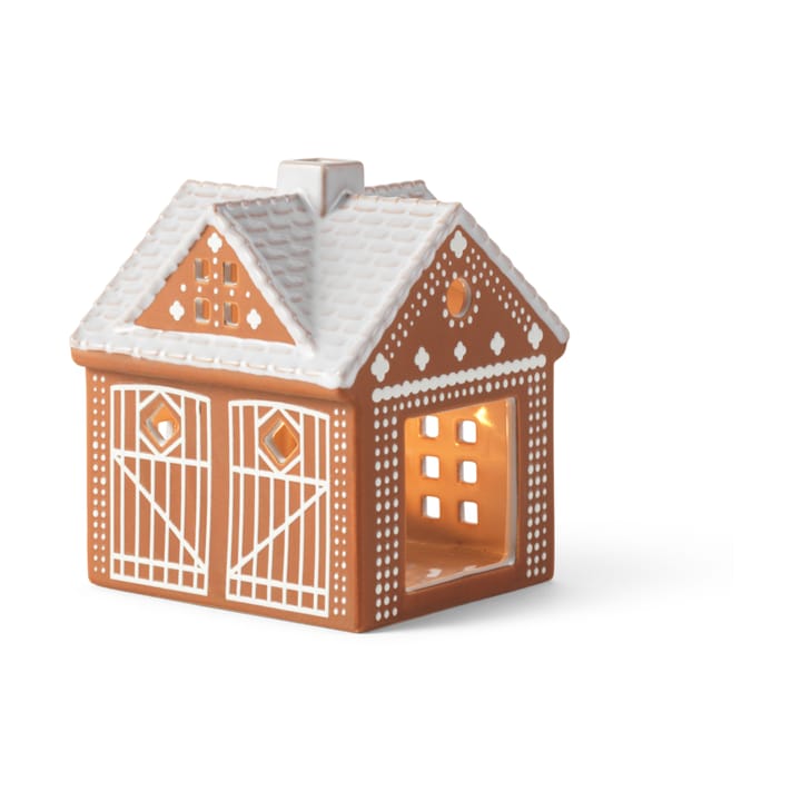Photophore Gingerbread, Christmas barn 11,5 cm Kähler