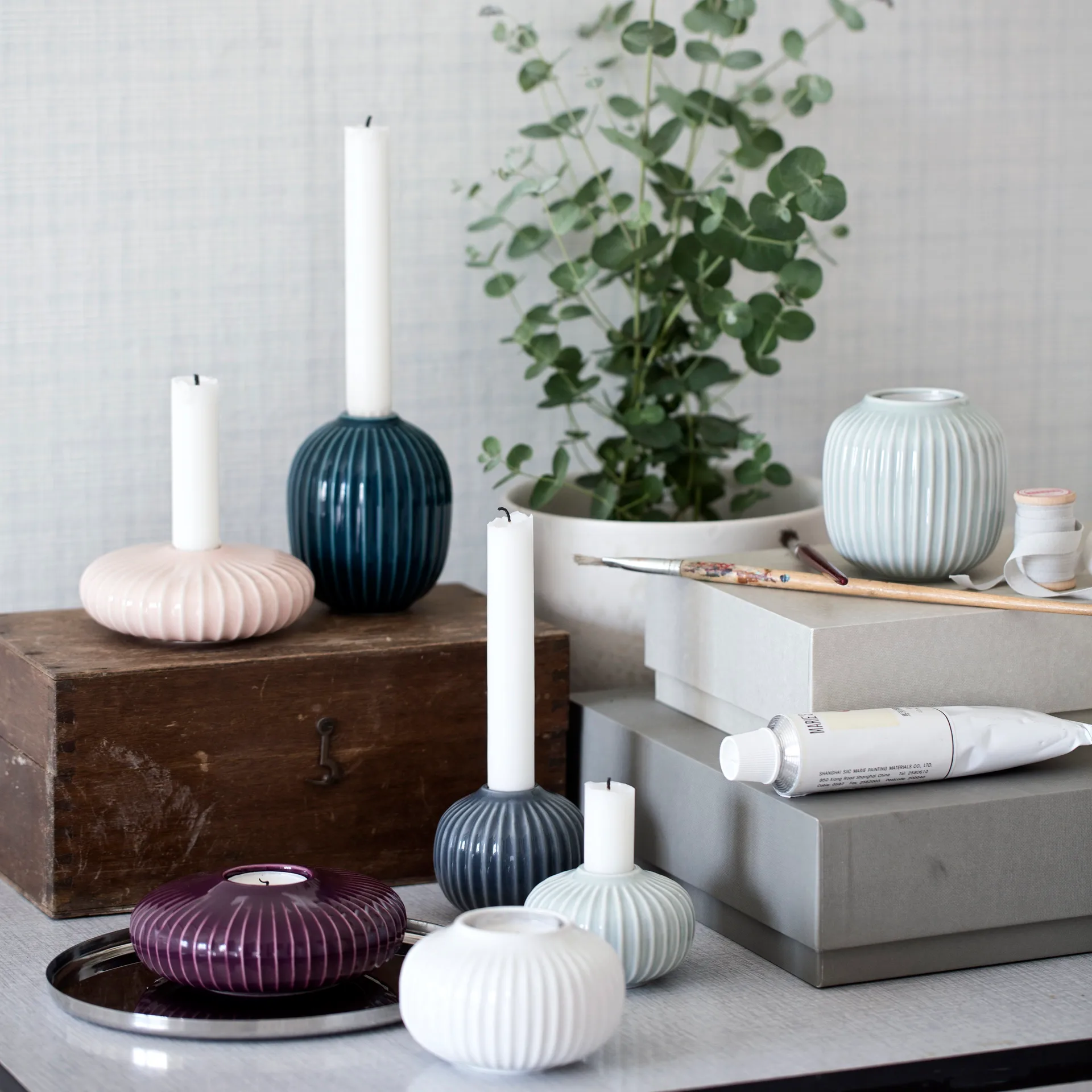 Photophore Hammershøi moyen, blanc Kähler